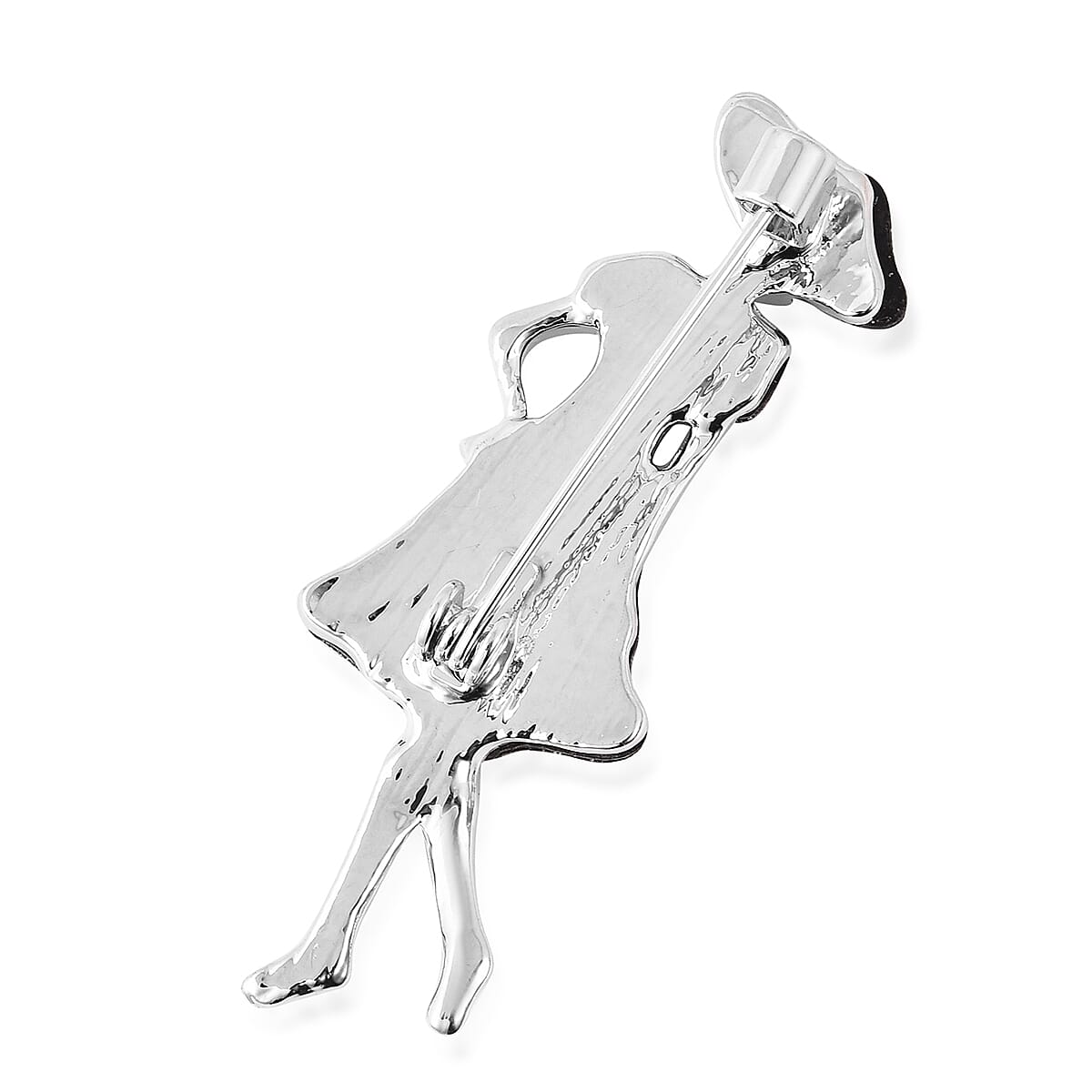 Abalone Shell Girl Brooch in Silver Tone