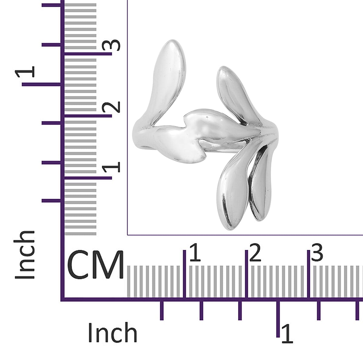 Sterling Silver Leaf Ring, Silver wt 6.70 Gms