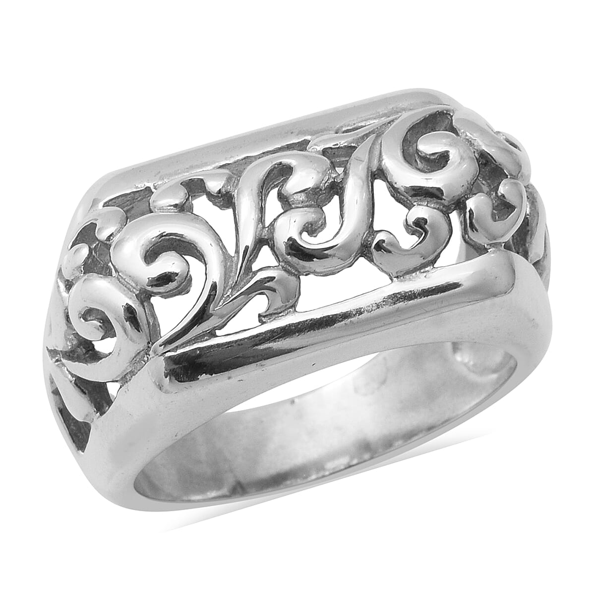 Sterling Silver Vines Band Ring, Silver wt 8.70 Gms