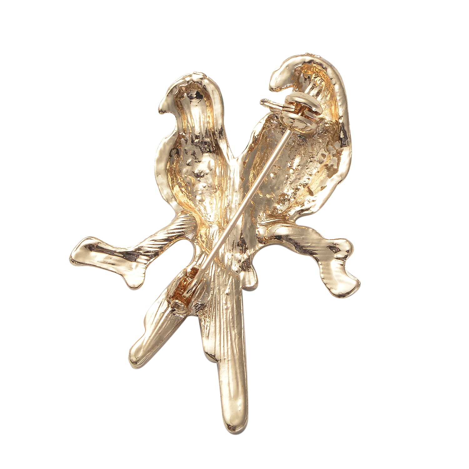 Black and White Austrian Crystal Enamelled Love Bird Brooch