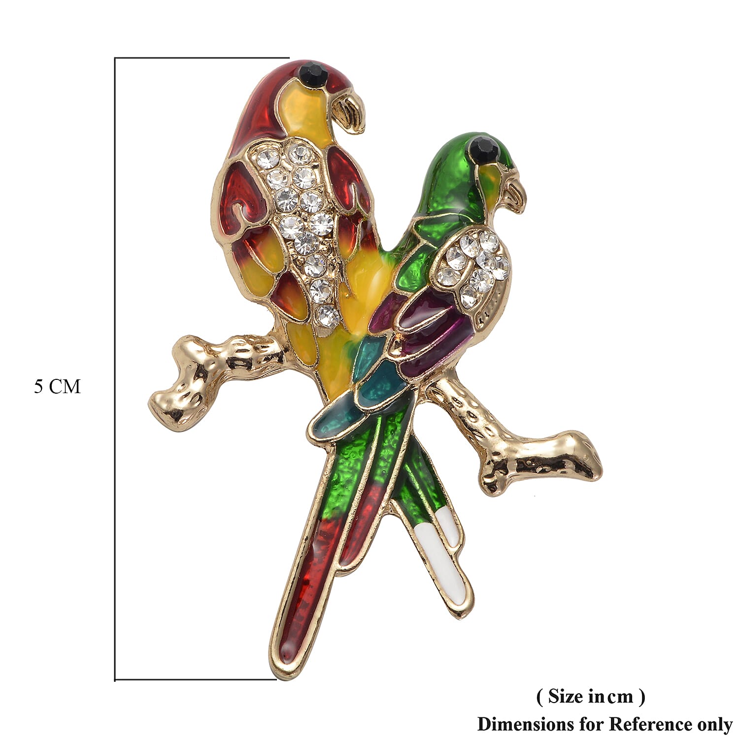 Black and White Austrian Crystal Enamelled Love Bird Brooch