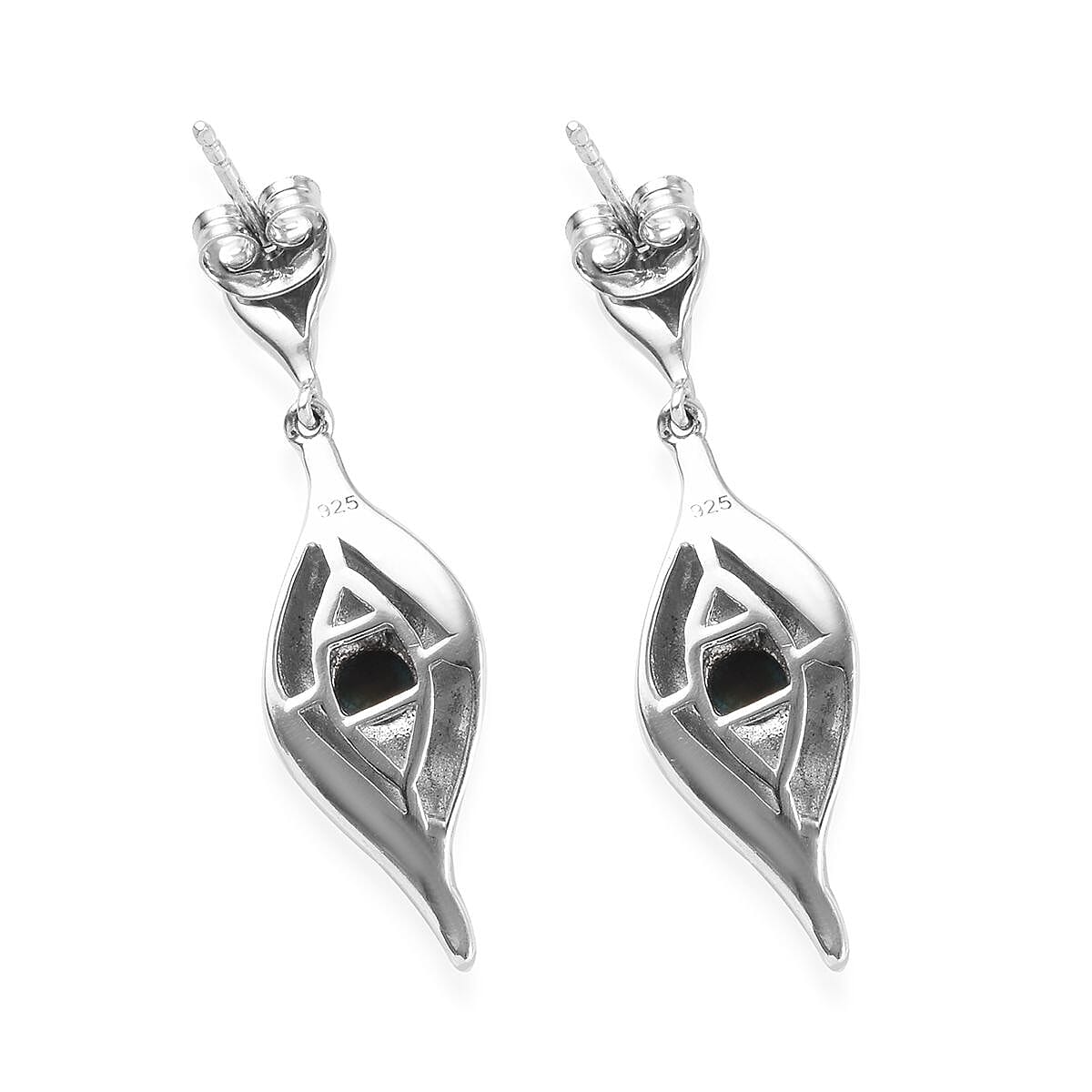 Arizona Sleeping Beauty Turquoise (Rnd) Dangle Earrings (with Push Back) in Platinum Overlay Sterling Silver 1.00 Ct, Silver wt 5.00 Gms