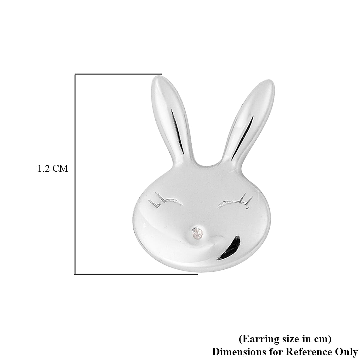 Bunny Earrings in Rhodium Overlay Sterling Silver