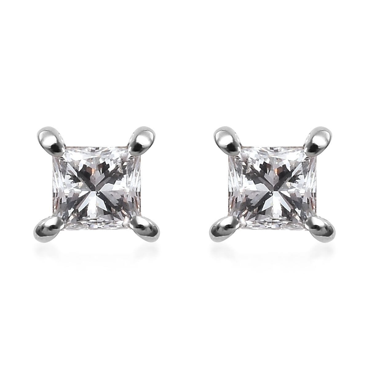 RHAPSODY 950 Platinum SGL Certified Diamond (VS/E-F) Stud Earrings (with Screw Back) 0.24 Ct.