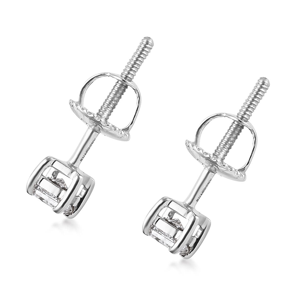 RHAPSODY 950 Platinum SGL Certified Diamond (VS/E-F) Stud Earrings (with Screw Back) 0.24 Ct.
