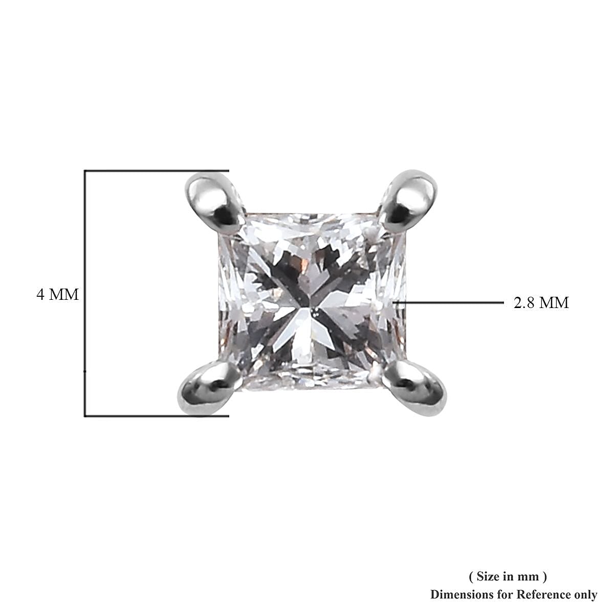 RHAPSODY 950 Platinum SGL Certified Diamond (VS/E-F) Stud Earrings (with Screw Back) 0.24 Ct.