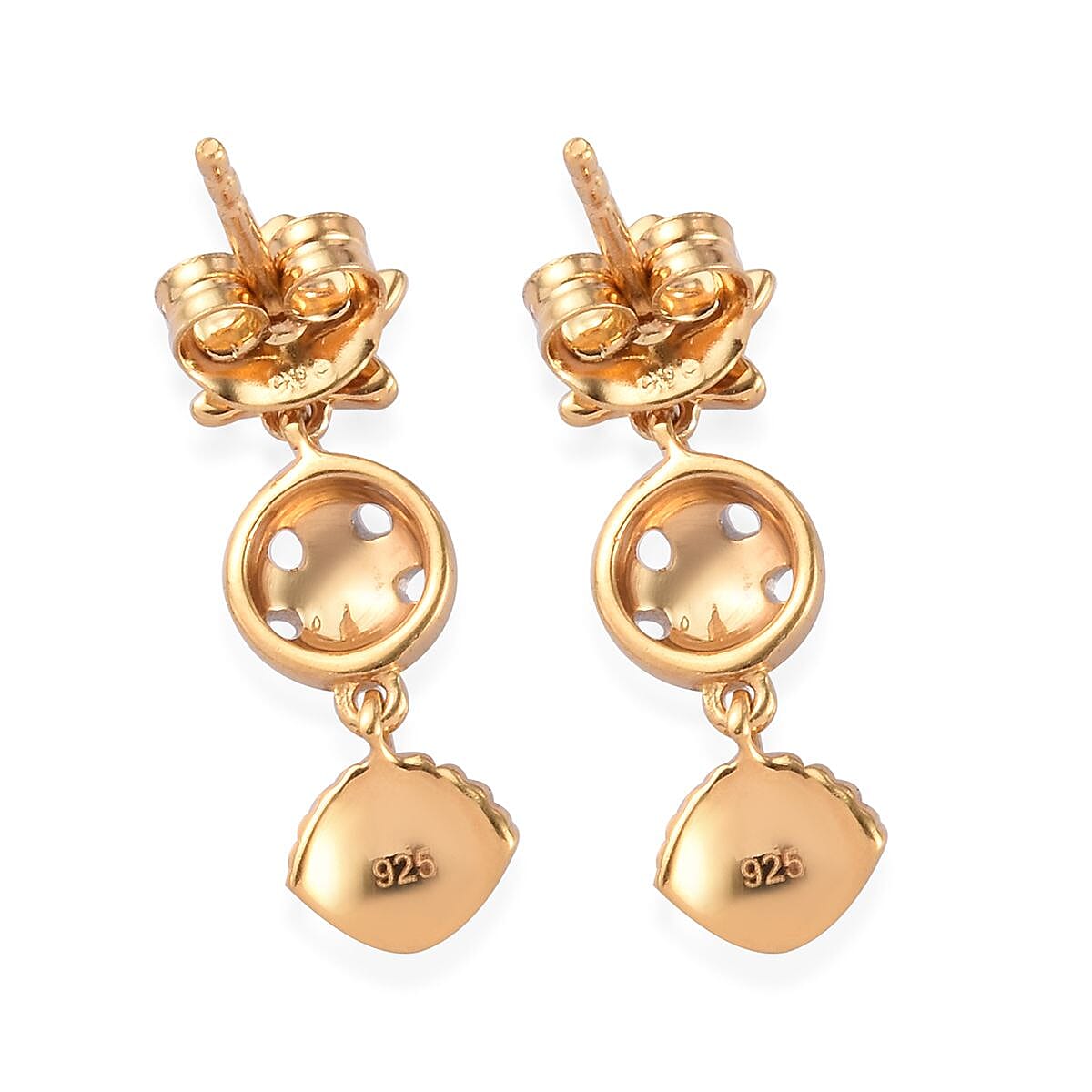 Platinum and Yellow Gold Overlay Sterling Silver Star Fish and Sea Shell Dangle Earrings (with Push Back)