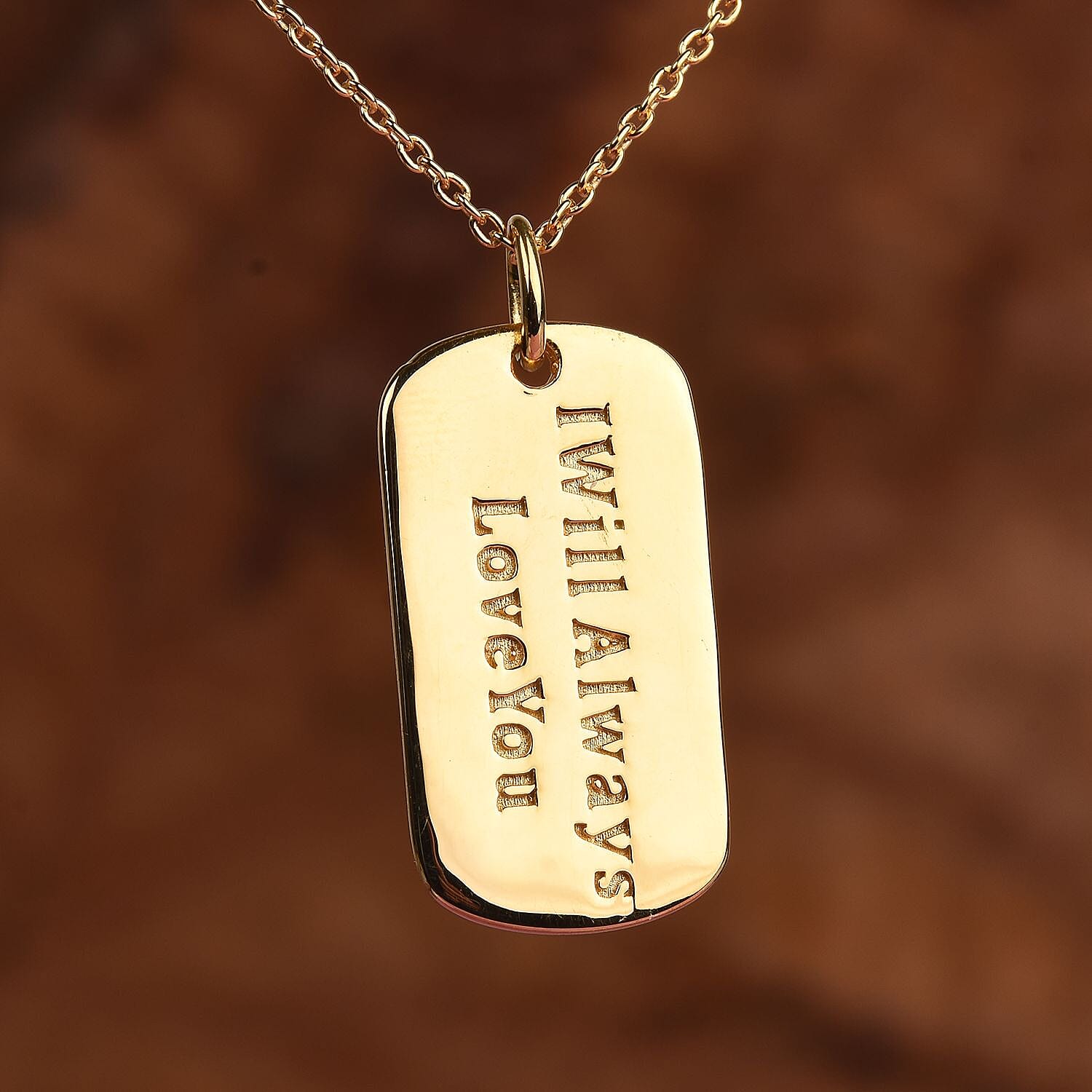 14K Gold Overlay Sterling Silver I Will Always Love You Pendant with Chain (Size 18), Silver wt 5.90 Gms