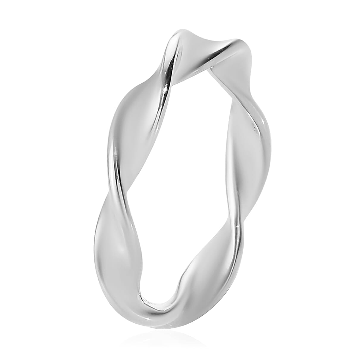 Platinum Overlay Sterling Silver Twisted Ring