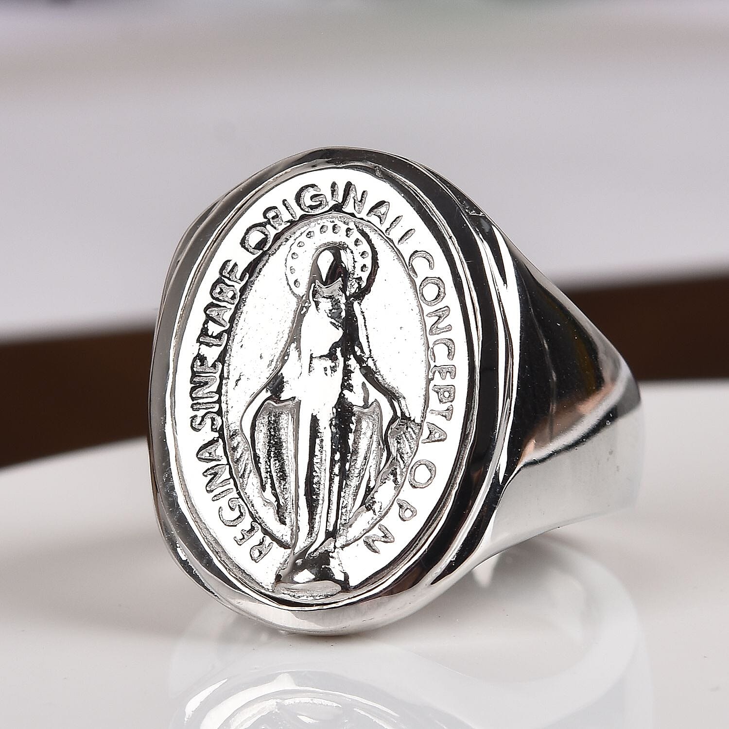 Sterling silver clearance miraculous medal ring