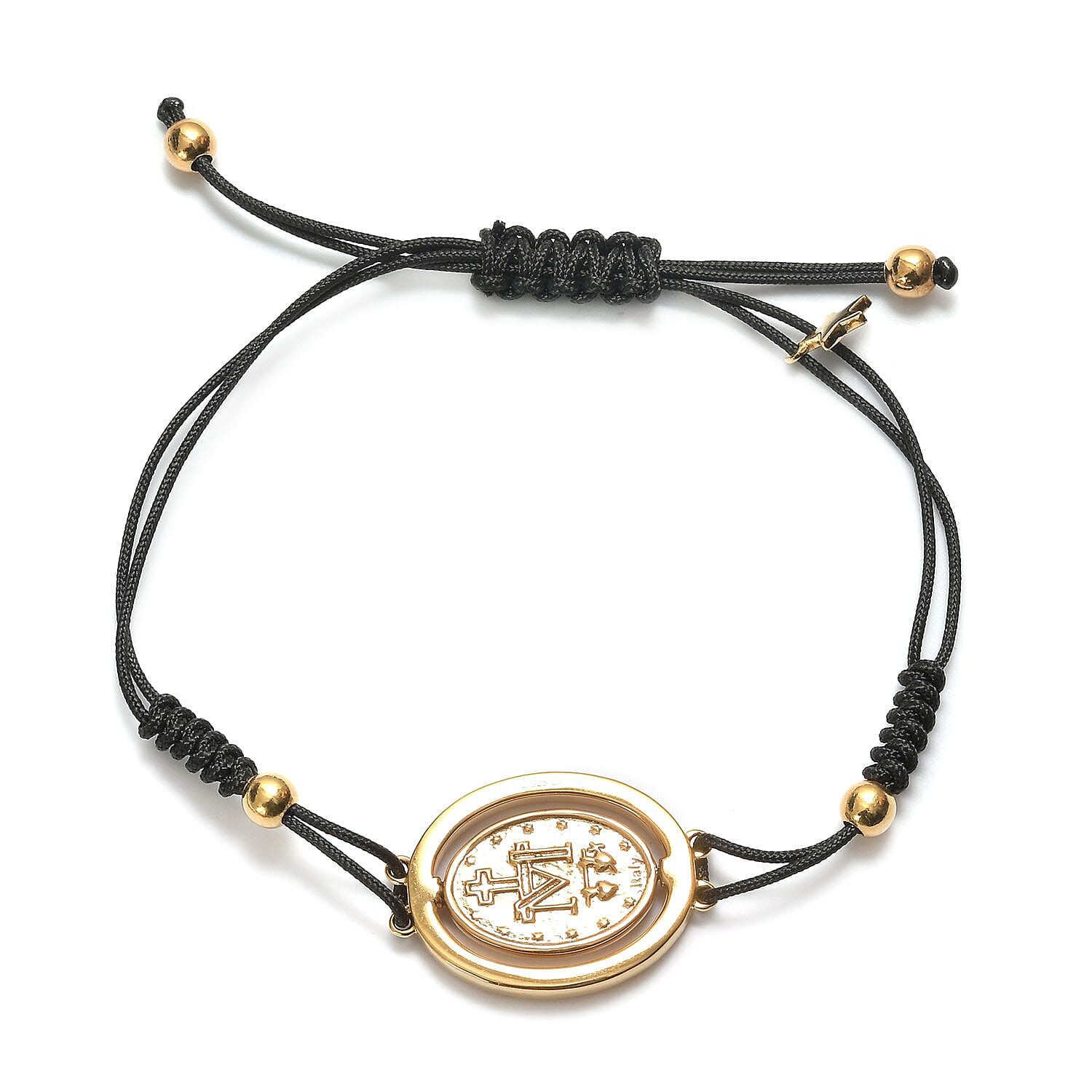 GP - Blue Sapphire Adjustable Madonna Bolo Bracelet (Size 6.5-9.5) in 14K Gold Overlay Sterling Silver, Silver wt 8.30 Gms