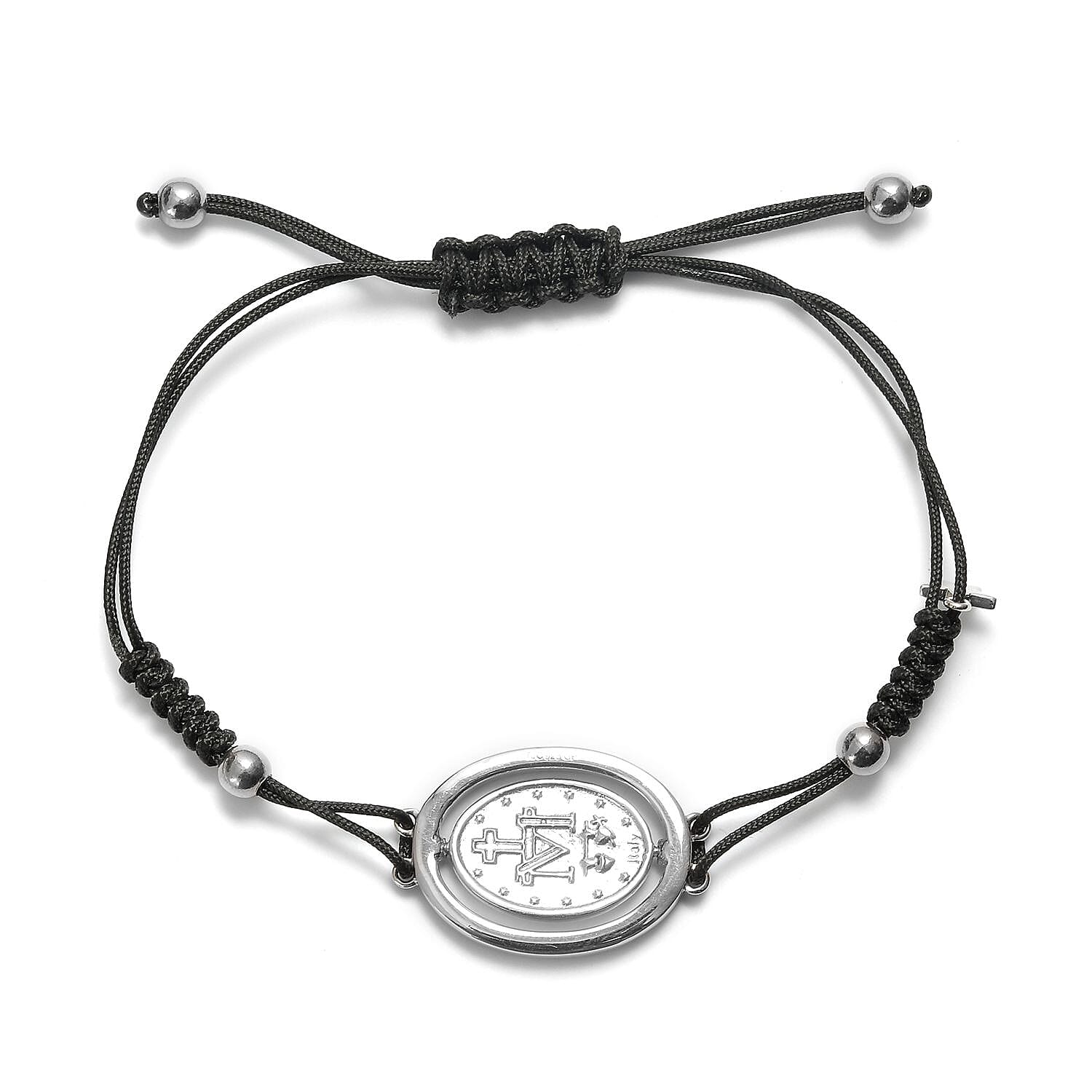 GP - Blue Sapphire Adjustable Madonna Bolo Bracelet (Size 6.5-9.5) in Platinum Overlay Sterling Silver, Silver wt 8.30 Gms