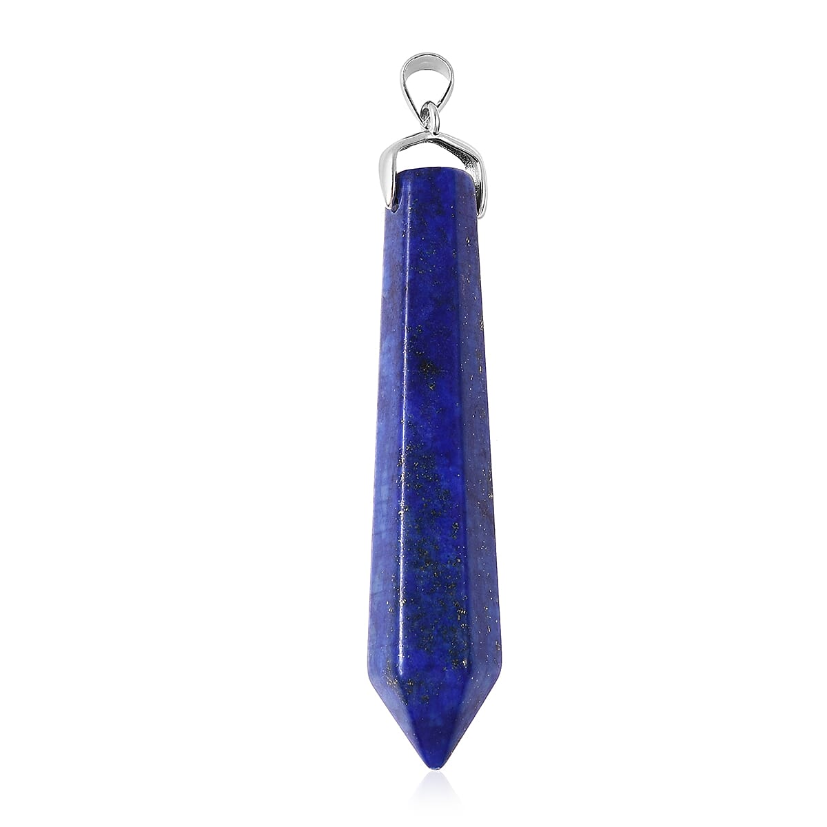 Lapis Lazuli Pendulum Pendant in Rhodium Overlay Sterling Silver 46.50 Ct.