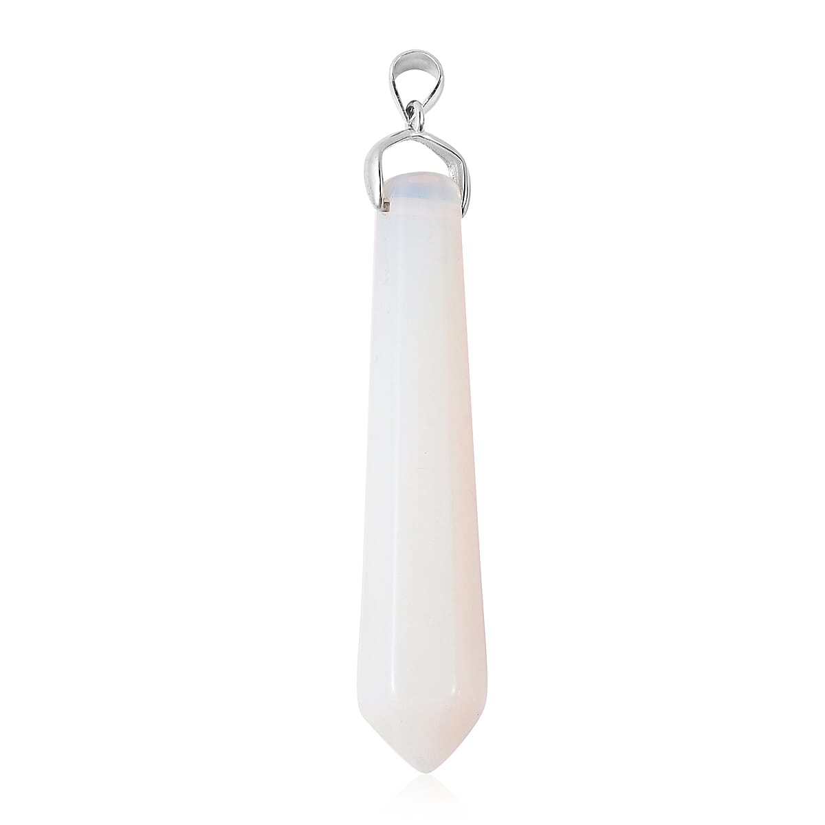 Opalite Pendulum Pendant in Rhodium Overlay Sterling Silver 33.00 Ct.