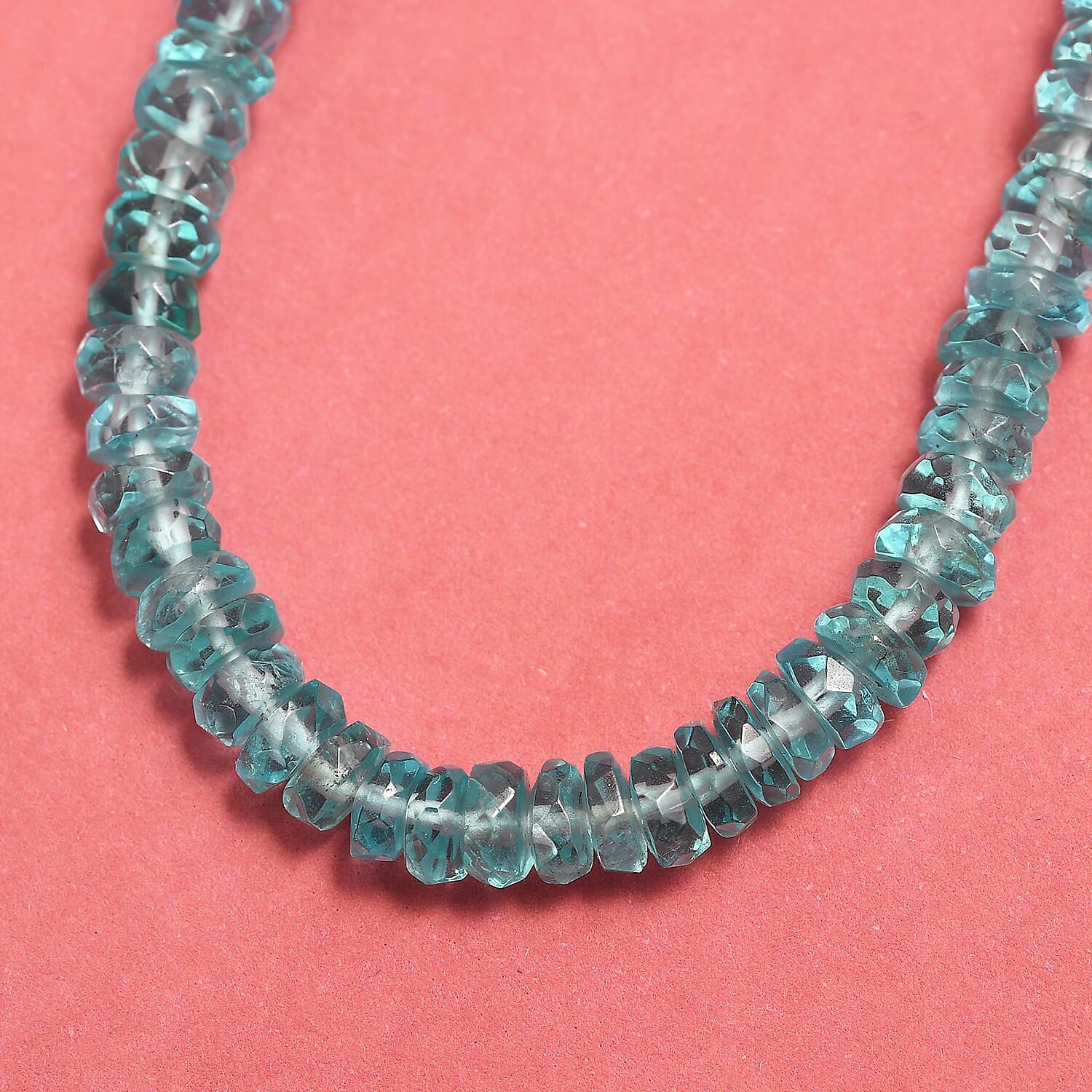 Paraiba Apatite Adjustable Beads Necklace (Size 18 with 1.5 inch Extender) in Sterling Silver with Lobster Lock 61.41 Ct.