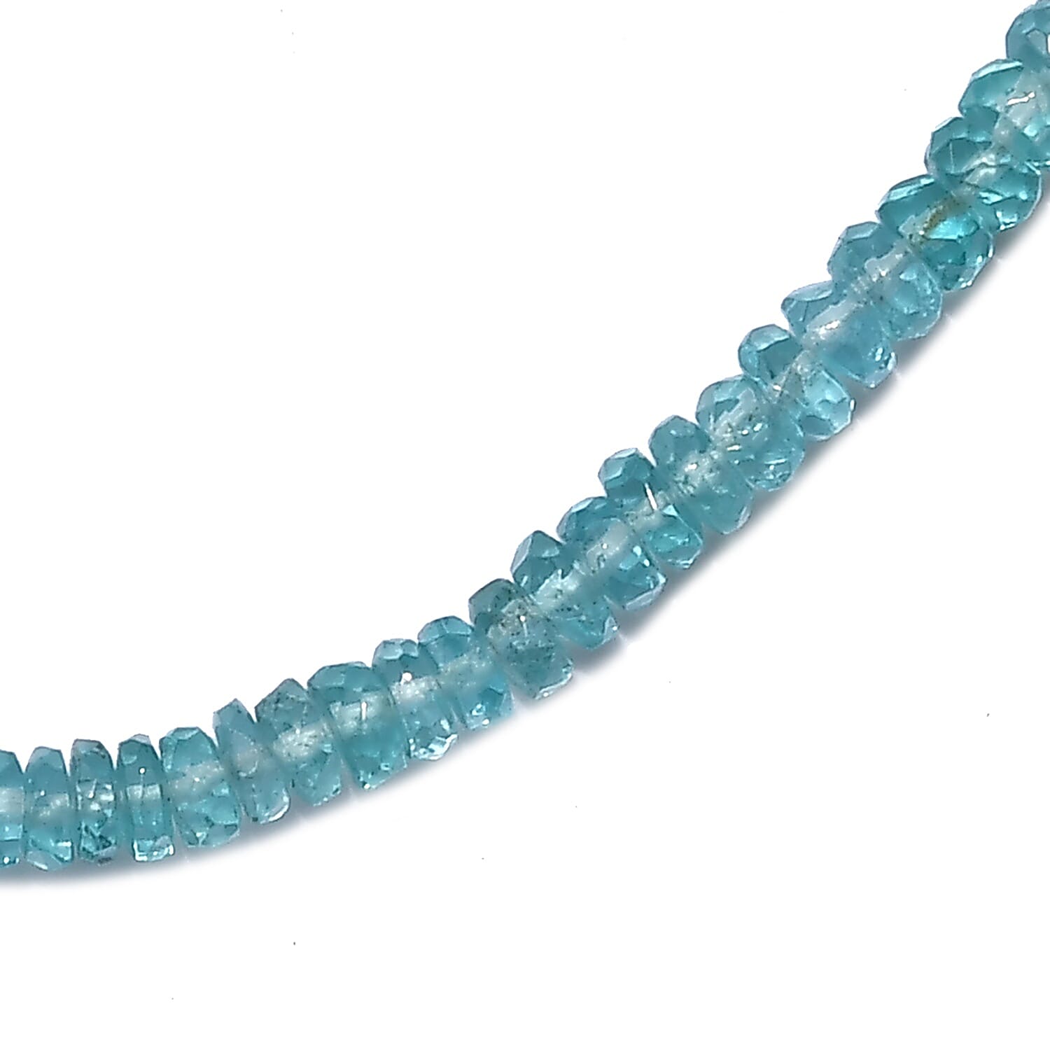 Paraiba Apatite Adjustable Beads Necklace (Size 18 with 1.5 inch Extender) in Sterling Silver with Lobster Lock 61.41 Ct.