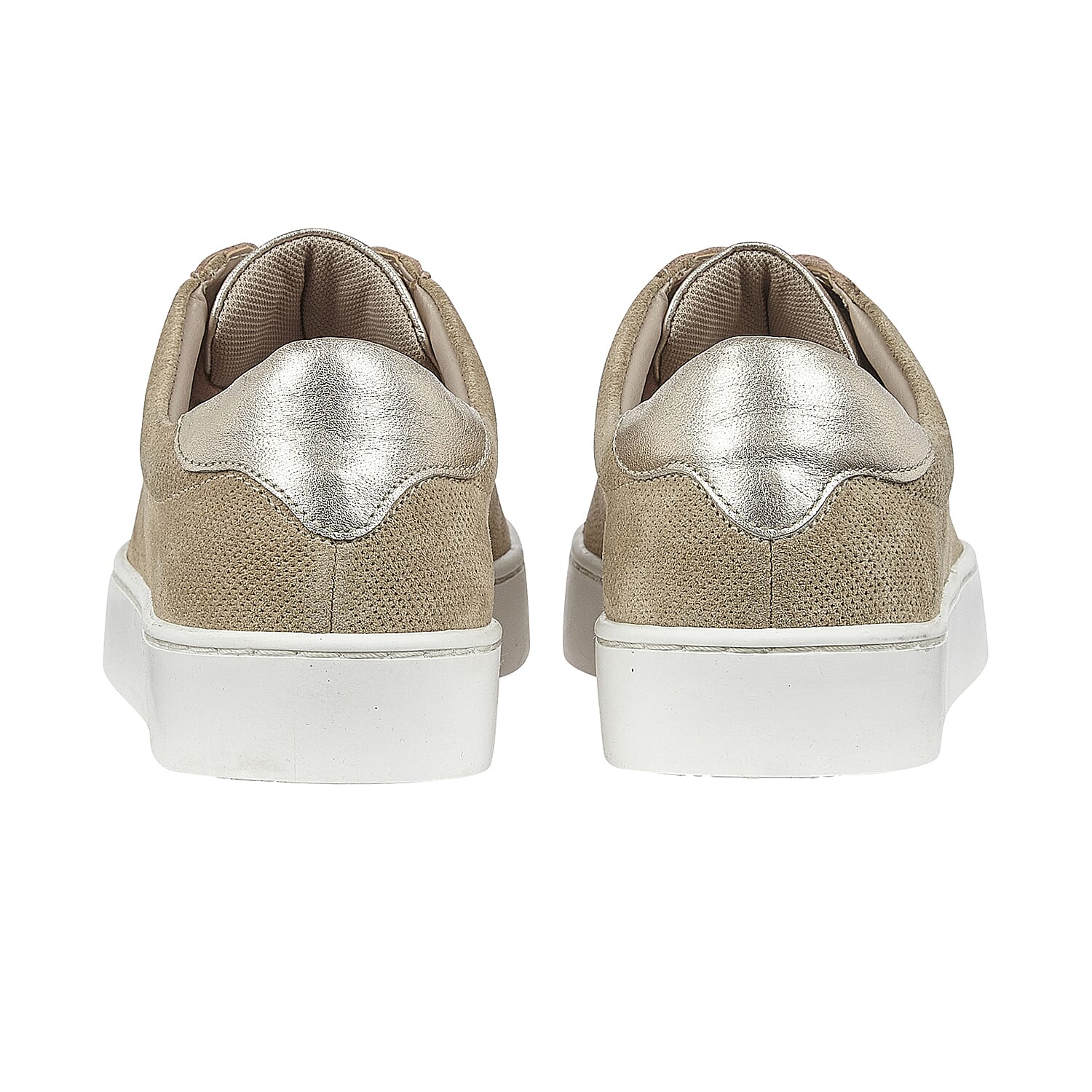 Lotus Stressless Leather Amsterdam Lace-Up Trainers (Size 3) - Natural and Pink