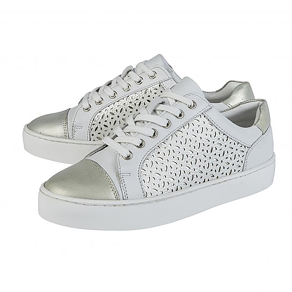 Lotus Leather Cologne Lace-Up Trainers in White Colour - 1631769927 - TJC