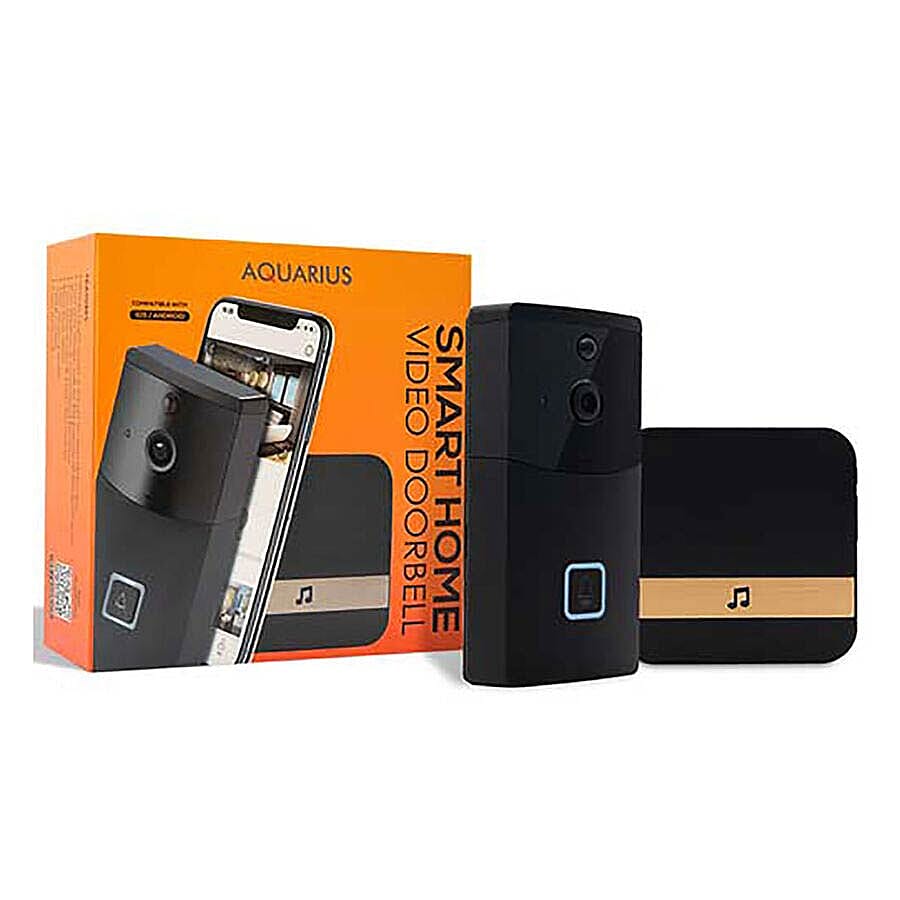 Aquarius Smart Home Video Doorbell with Chime, HD recording at 720p, Night Vision, Anti-theft Alarm and so much more
