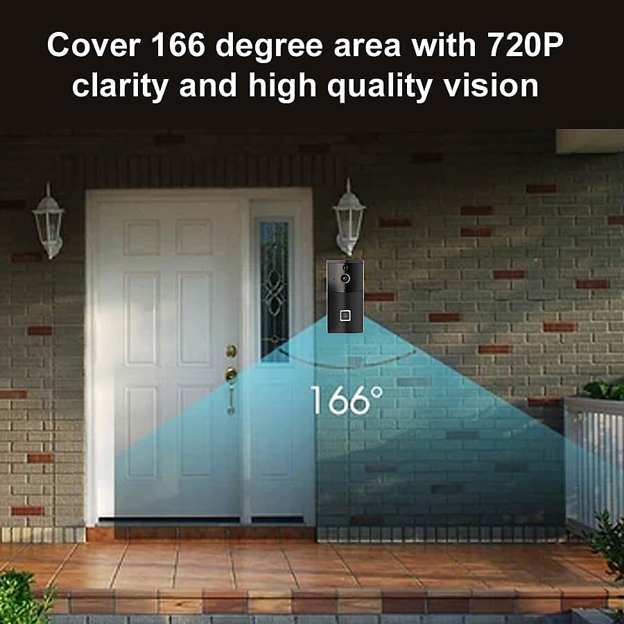 Aquarius Smart Home Video Doorbell with Chime, HD recording at 720p, Night Vision, Anti-theft Alarm and so much more