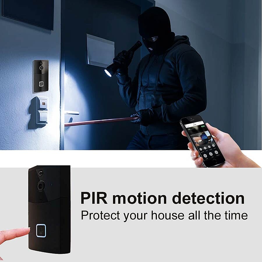 Aquarius Smart Home Video Doorbell with Chime, HD recording at 720p, Night Vision, Anti-theft Alarm and so much more