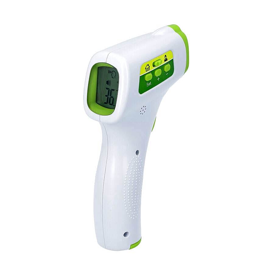 Handheld Digital No Contact Forehead Infrared Thermometer (Size 15.4x9.6x4.2 Cm) - Green and White