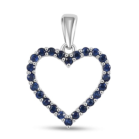 950 Platinum AAAA Royal Ceylon Sapphire Open Heart Pendant 0.50ct.
