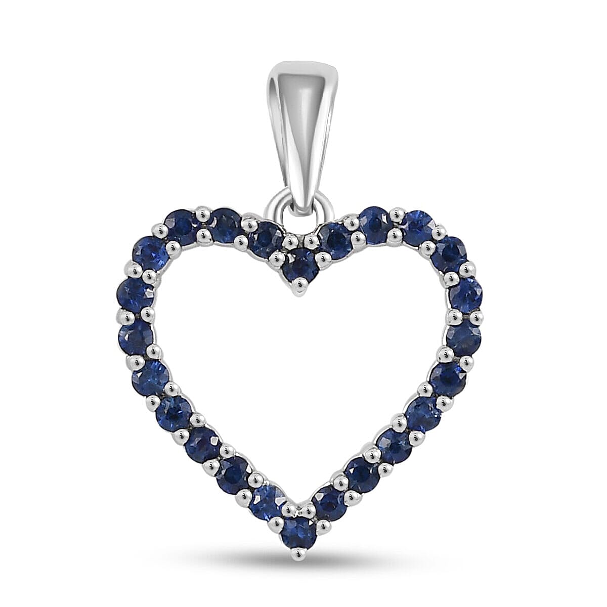 950 Platinum AAAA Royal Ceylon Sapphire Open Heart Pendant 0.50ct.