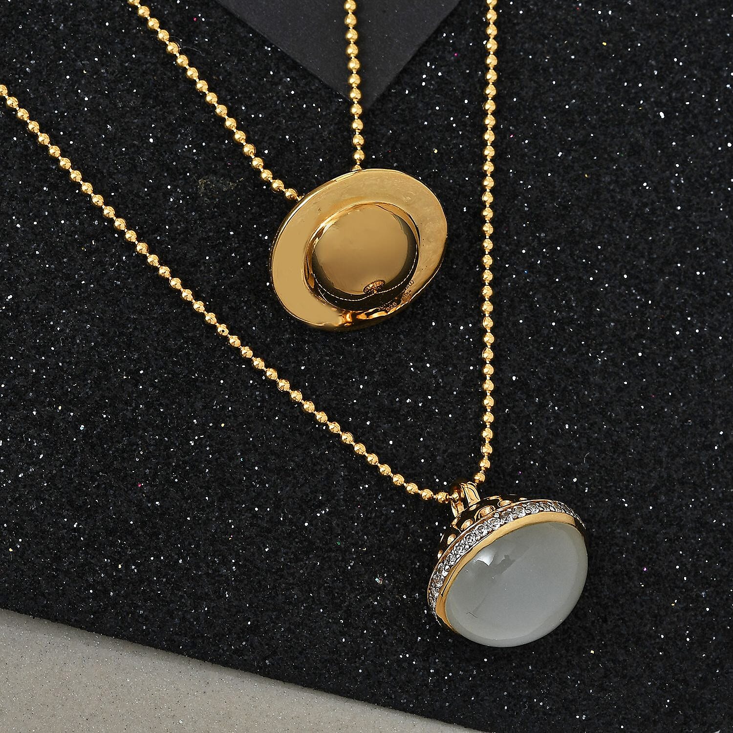 Sundays Child - Sri Lankan Silver Moonstone, Natural Cambodian Zircon Necklace (Size 22-30 with 4 inch Extender) in 14K Gold Overlay Sterling Silver 21.75 Ct, Silver wt. 16 Gms