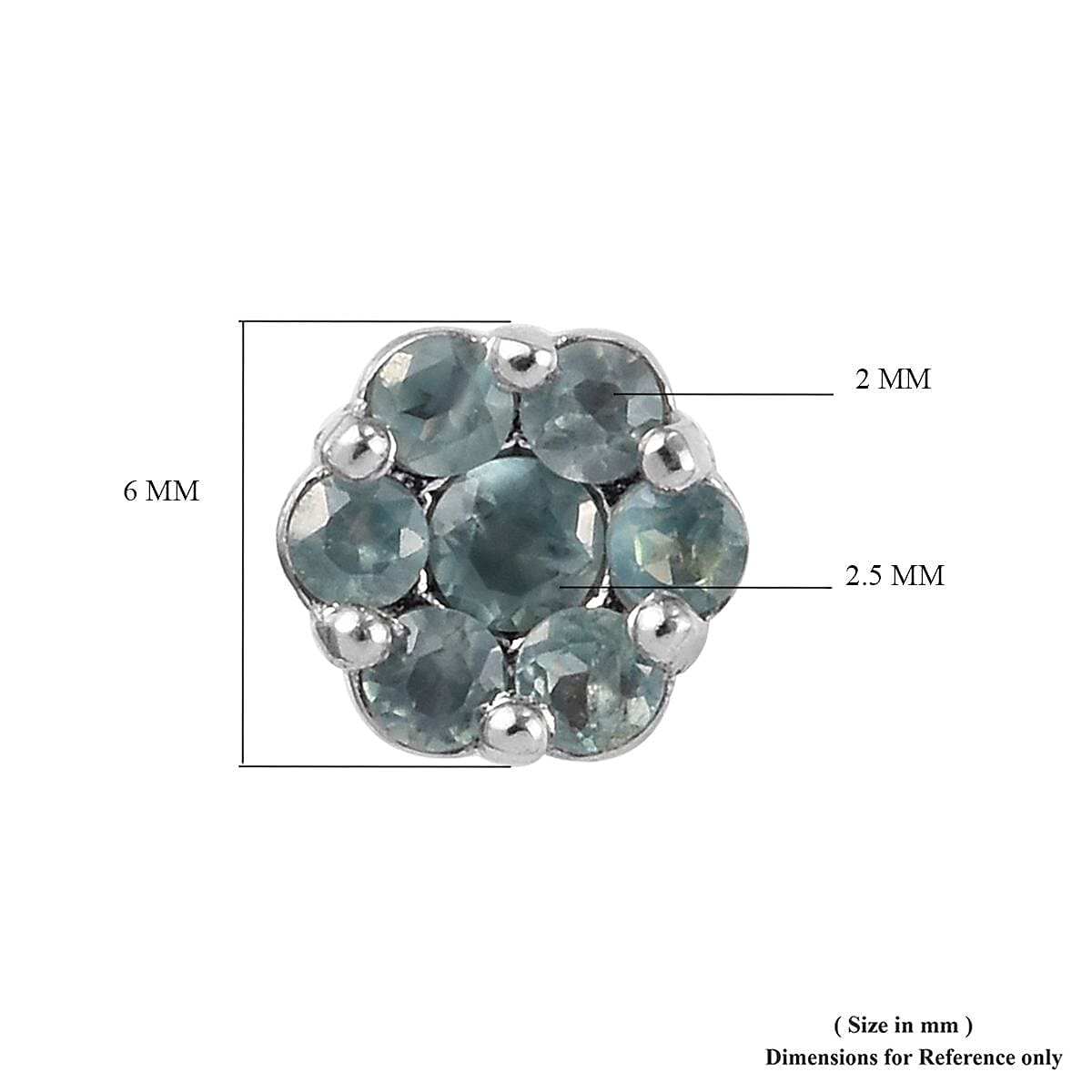 Alexandrite (Rnd) Floral Stud Earrings (with Push Back) in Platinum Overlay Sterling Silver