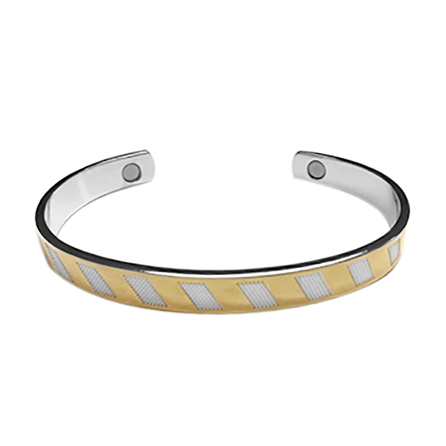 Adjustable Magnetic Cuff Bangle (Size 7) in Dual Tone
