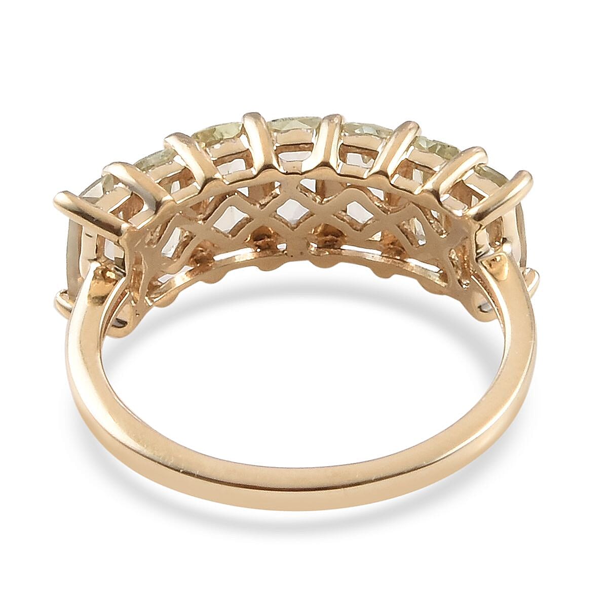 9K Yellow Gold AA Turkizite Half Eternity Ring 2.00 Ct.