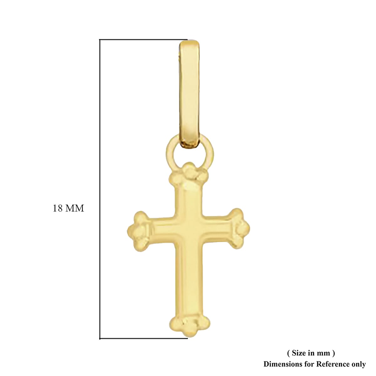 Children Cross Pendant in 9K Yellow Gold