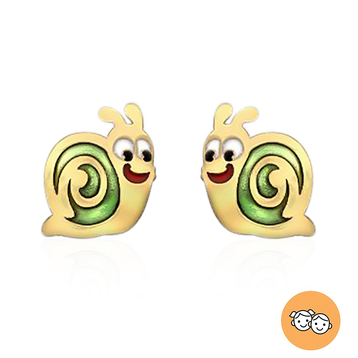 Snail Stud Earrings  in 9K Yellow Gold