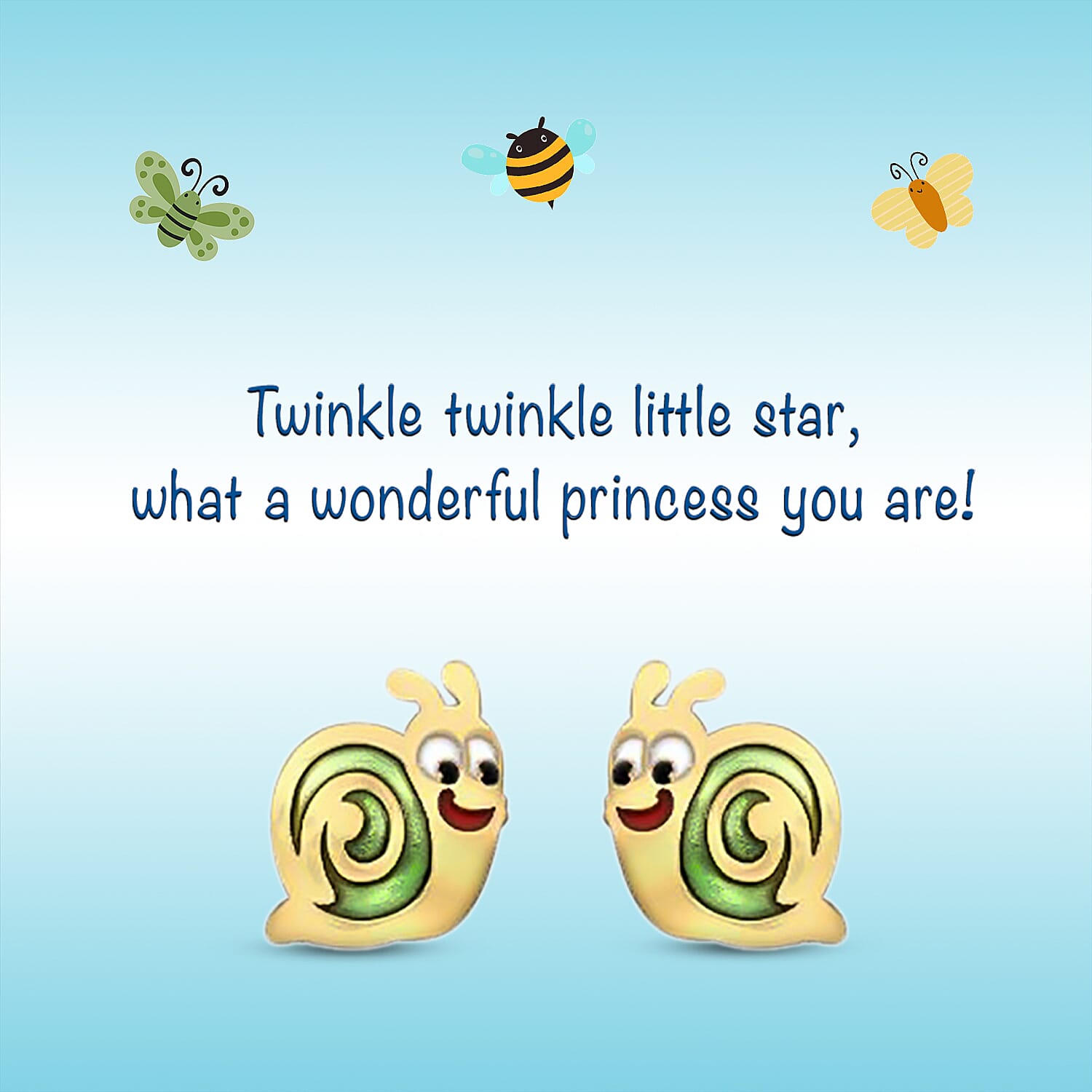 Snail Stud Earrings  in 9K Yellow Gold