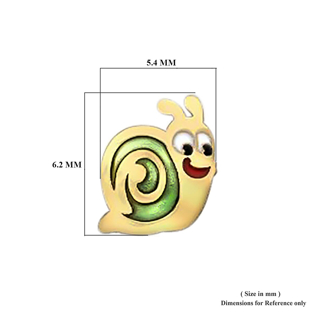 Snail Stud Earrings  in 9K Yellow Gold