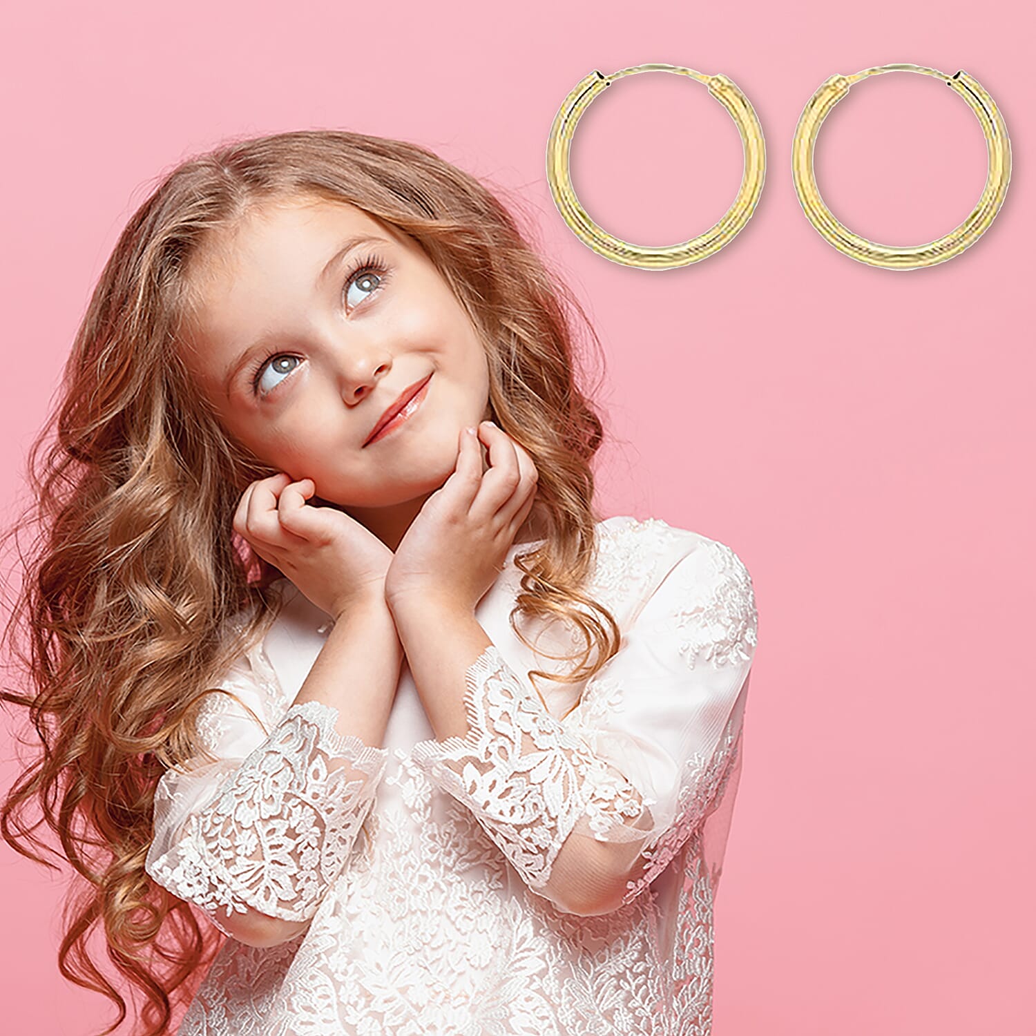Children Hoop Earrings in 9K Yellow Gold
