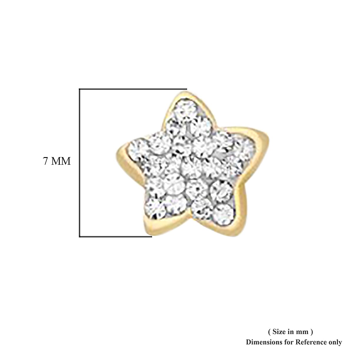 Children Simulated Diamond Star Stud Earrings in 9K Gold