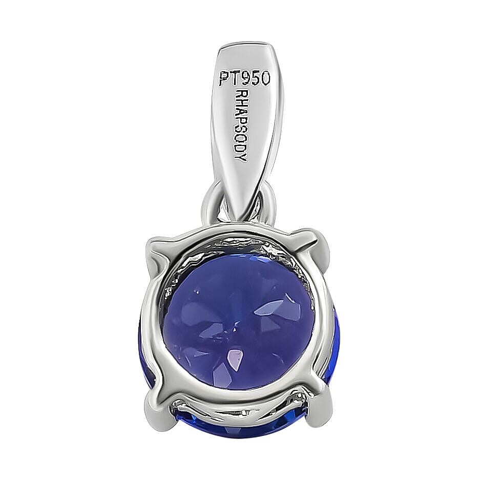 RHAPSODY 950 Platinum AAAA Tanzanite Round Solitaire Pendant 1.01 Ct.