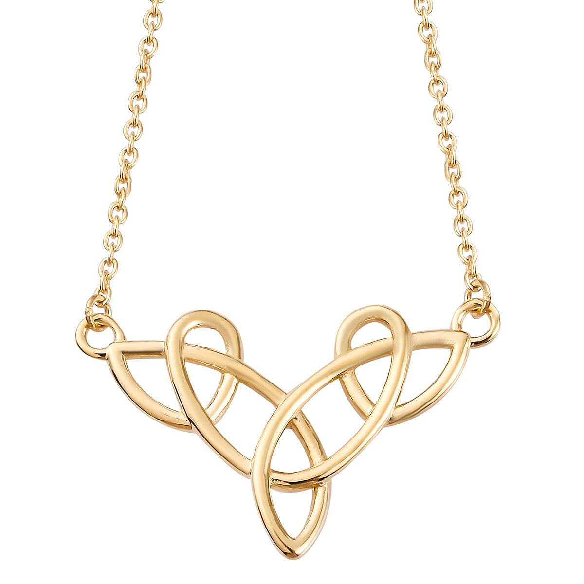 14K Gold Overlay Sterling Silver Celtic Knot Necklace (Size 20)