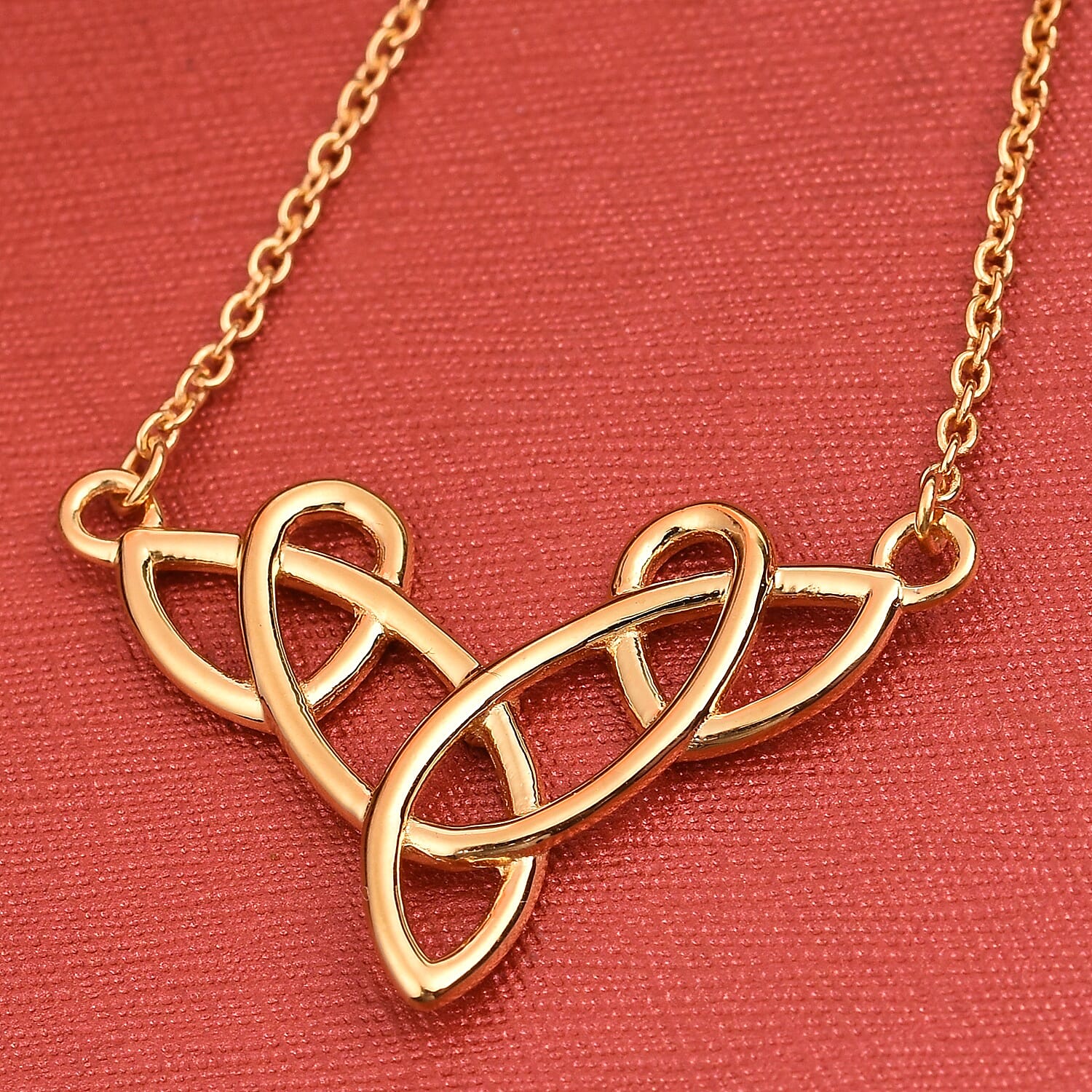 14K Gold Overlay Sterling Silver Celtic Knot Necklace (Size 20)