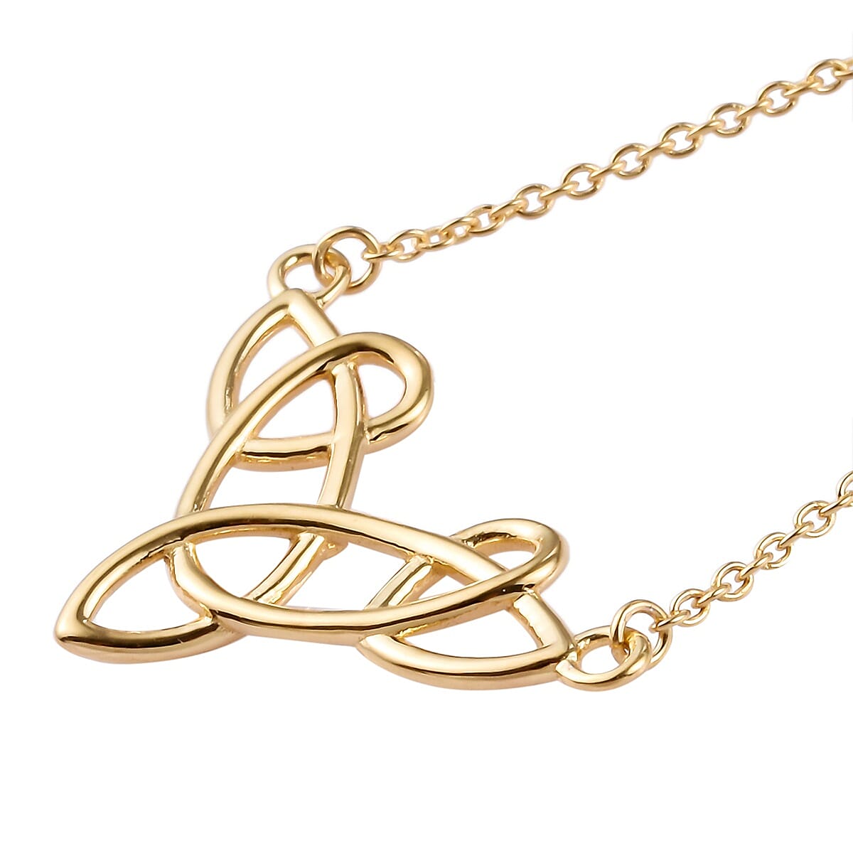 14K Gold Overlay Sterling Silver Celtic Knot Necklace (Size 20)