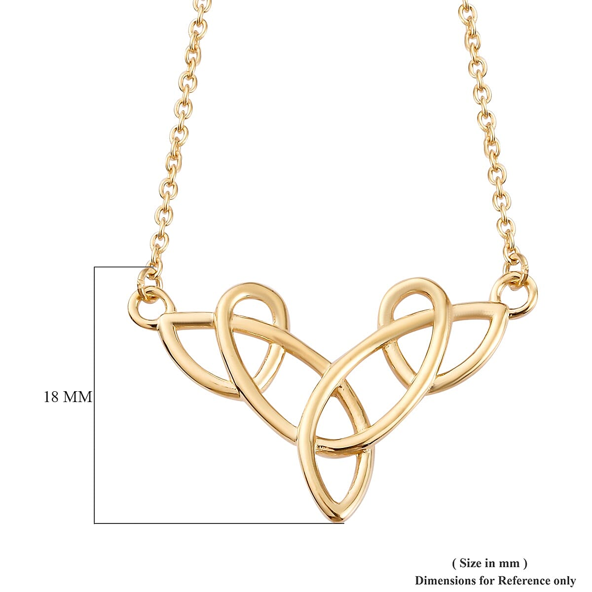 14K Gold Overlay Sterling Silver Celtic Knot Necklace (Size 20)