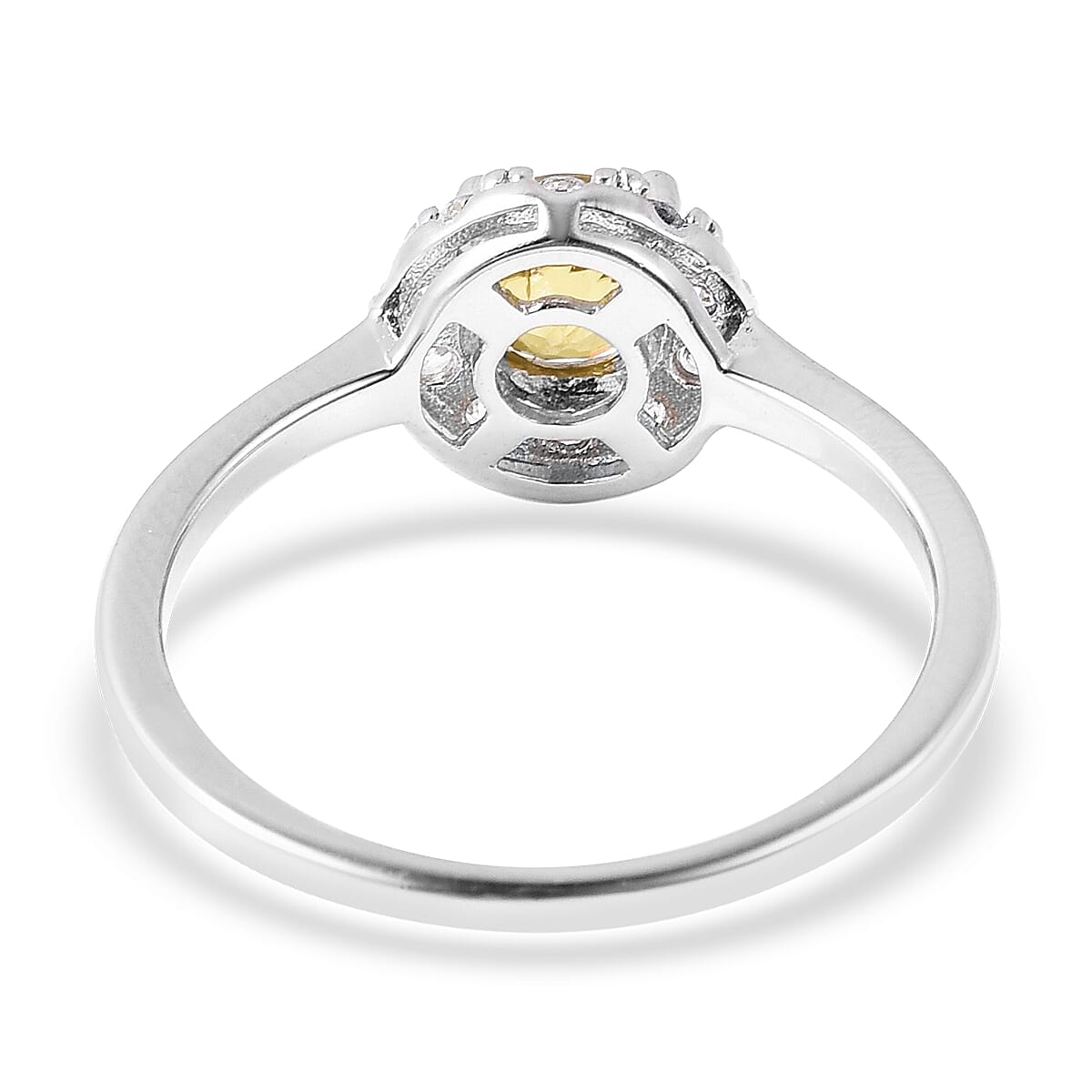 AA Sava Sphene and Natural Cambodian Zircon Ring in Rhodium Overlay Sterling Silver 1.15 Ct.