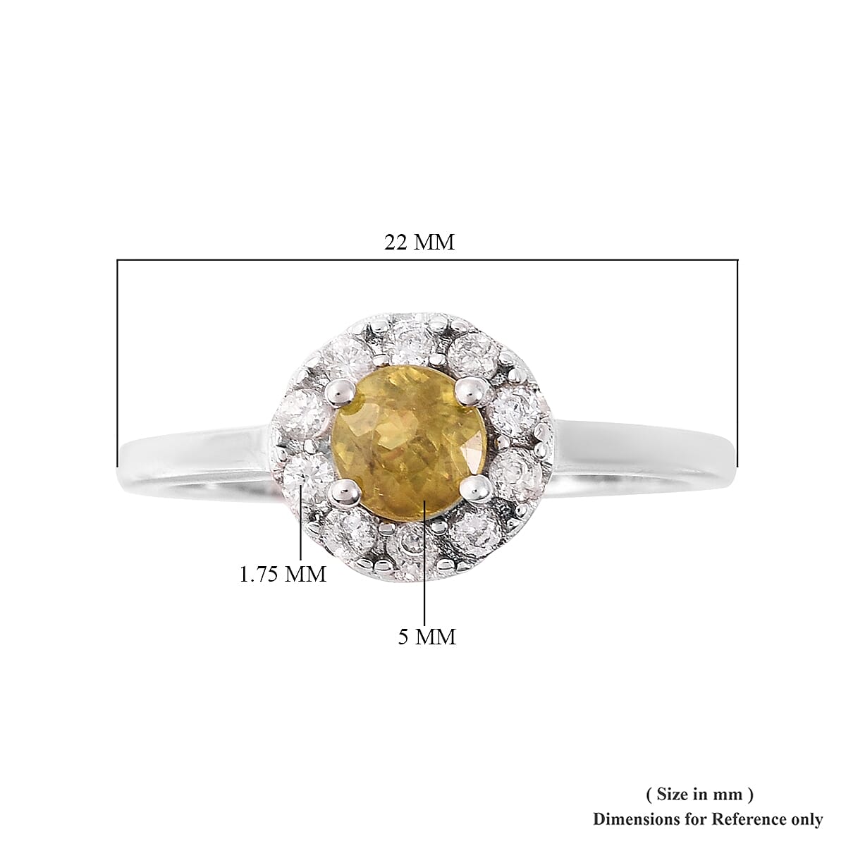 AA Sava Sphene and Natural Cambodian Zircon Ring in Rhodium Overlay Sterling Silver 1.15 Ct.