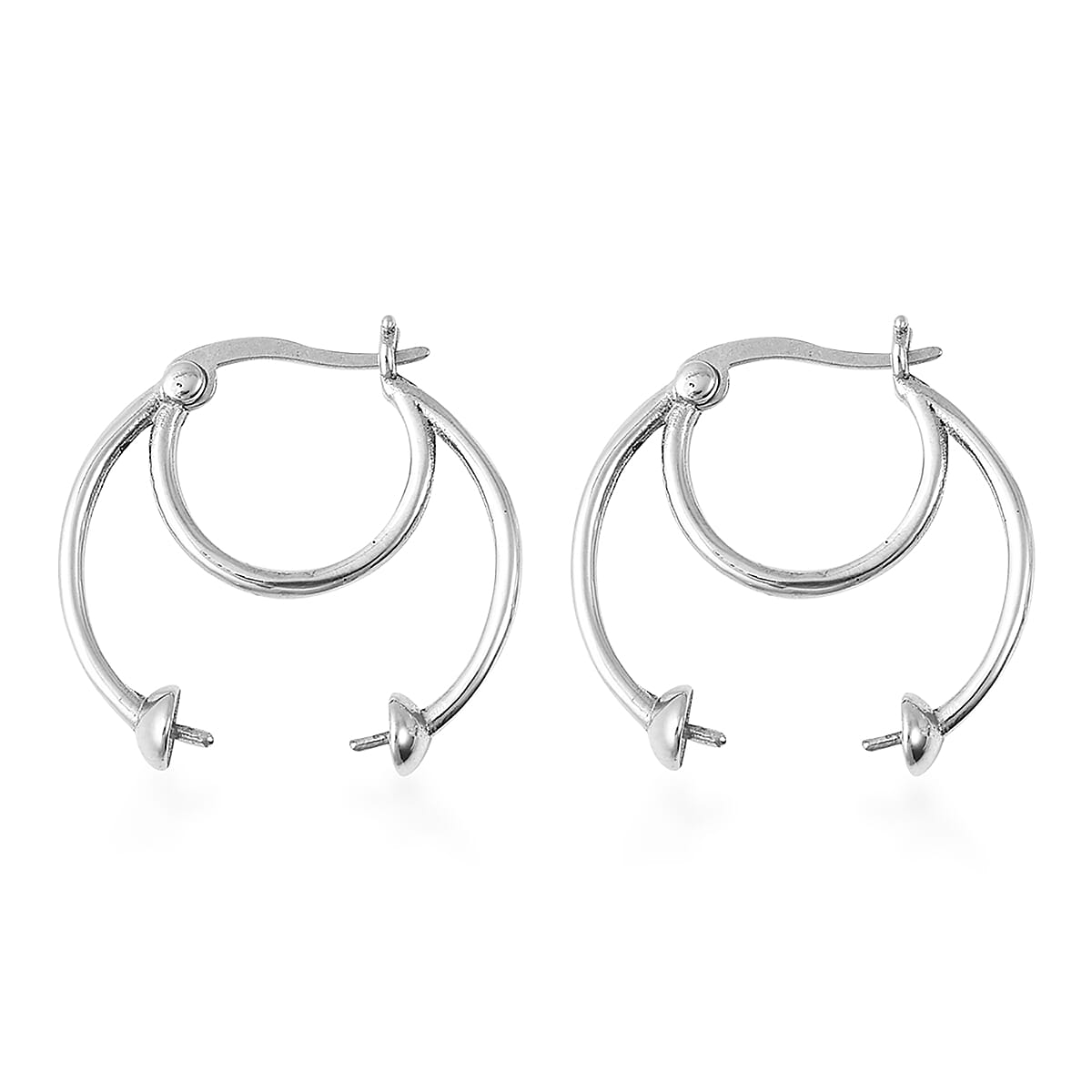 Multi Colour Jade Five Bead Interchangeable Earrings in Stainless Steel 70.60 Ct.