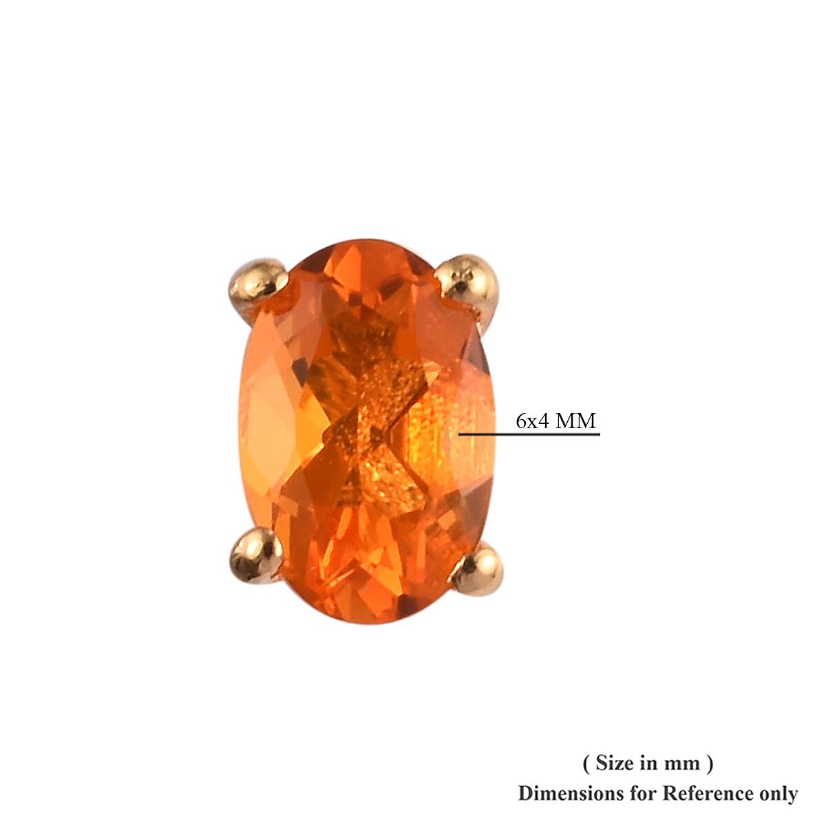 AA Jalisco Fire Opal Stud Earrings (with Push Back) in 14K Gold Overlay Sterling Silver 0.75 Ct.