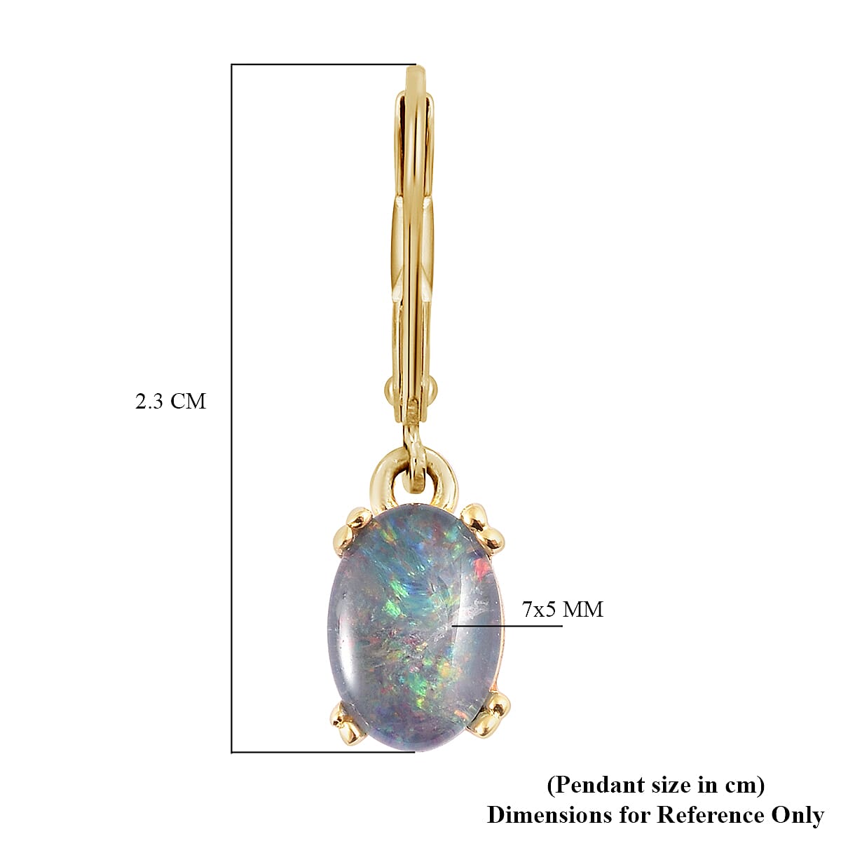 Australian Boulder Opal Lever Back Earrings in Yellow Gold Overlay Sterling Silver 1.25 Ct.