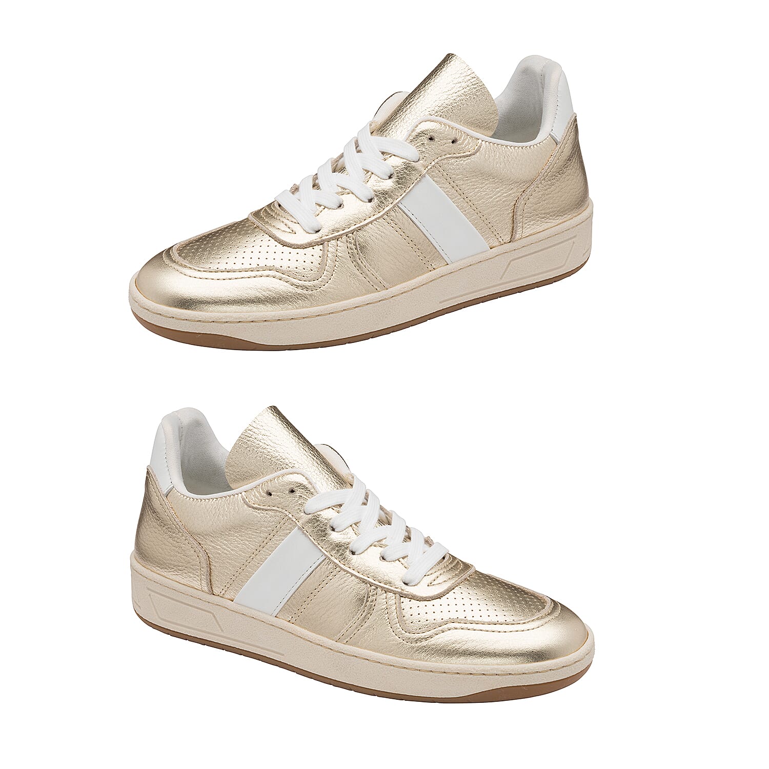 Ravel Coen Leather Trainers (Size 3) - Champagne