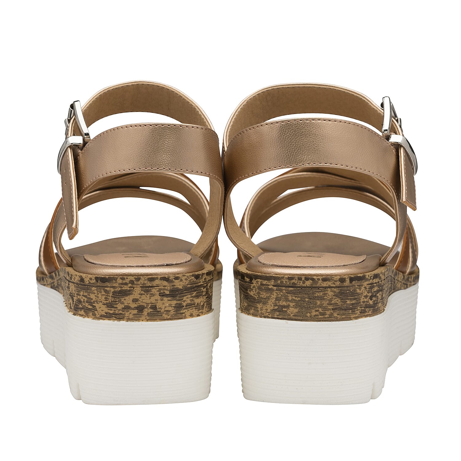 Ravel Monto Flatform Sandals (Size 6) - Rose Gold and Tan